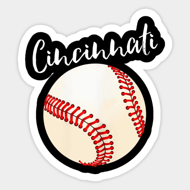 Cincinnati Baseball Women Black Sticker by Vigo